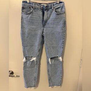 Abercrombie & Fitch Light Wash Knee-Rip Skinny High Rise Jeans